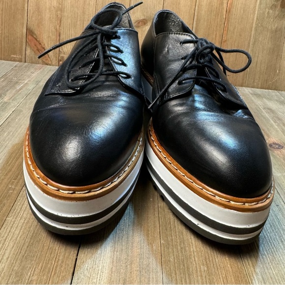 Summit x White Mountain Leather Oxford Brody Black Platform Loafer sz 39 - Picture 3 of 8